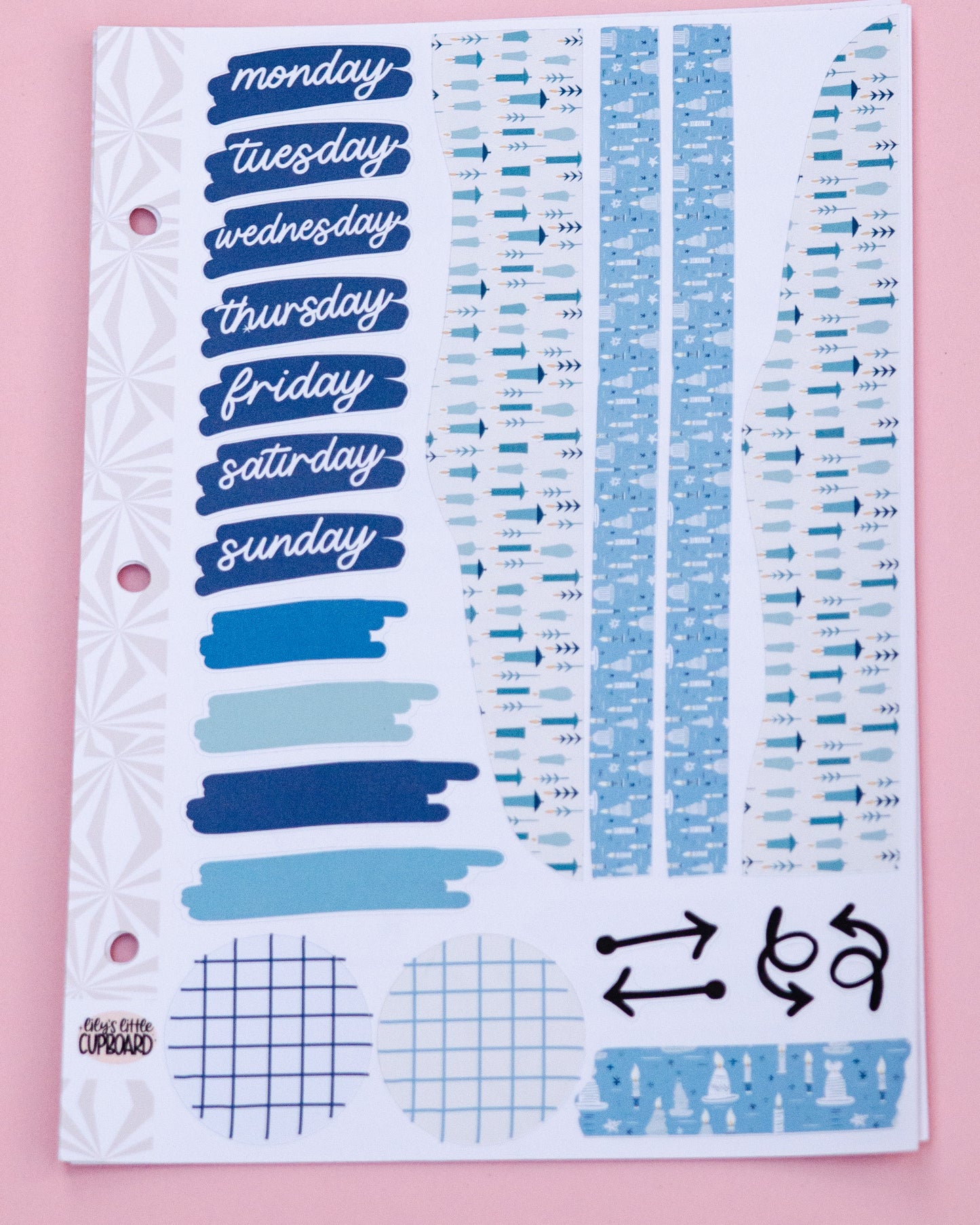 8 Nights of Lights Hanukkah Journaling Sticker Kit: Jumbo Planner Stickers