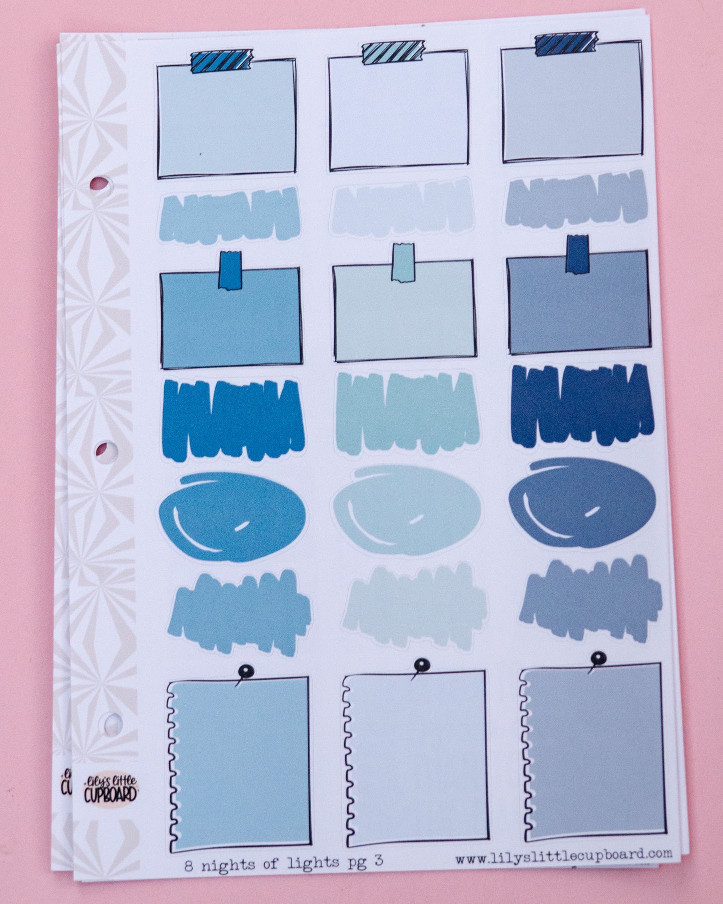 8 Nights of Lights Standard Vertical Sticker Kit: Weekly Planner Sticker Kit