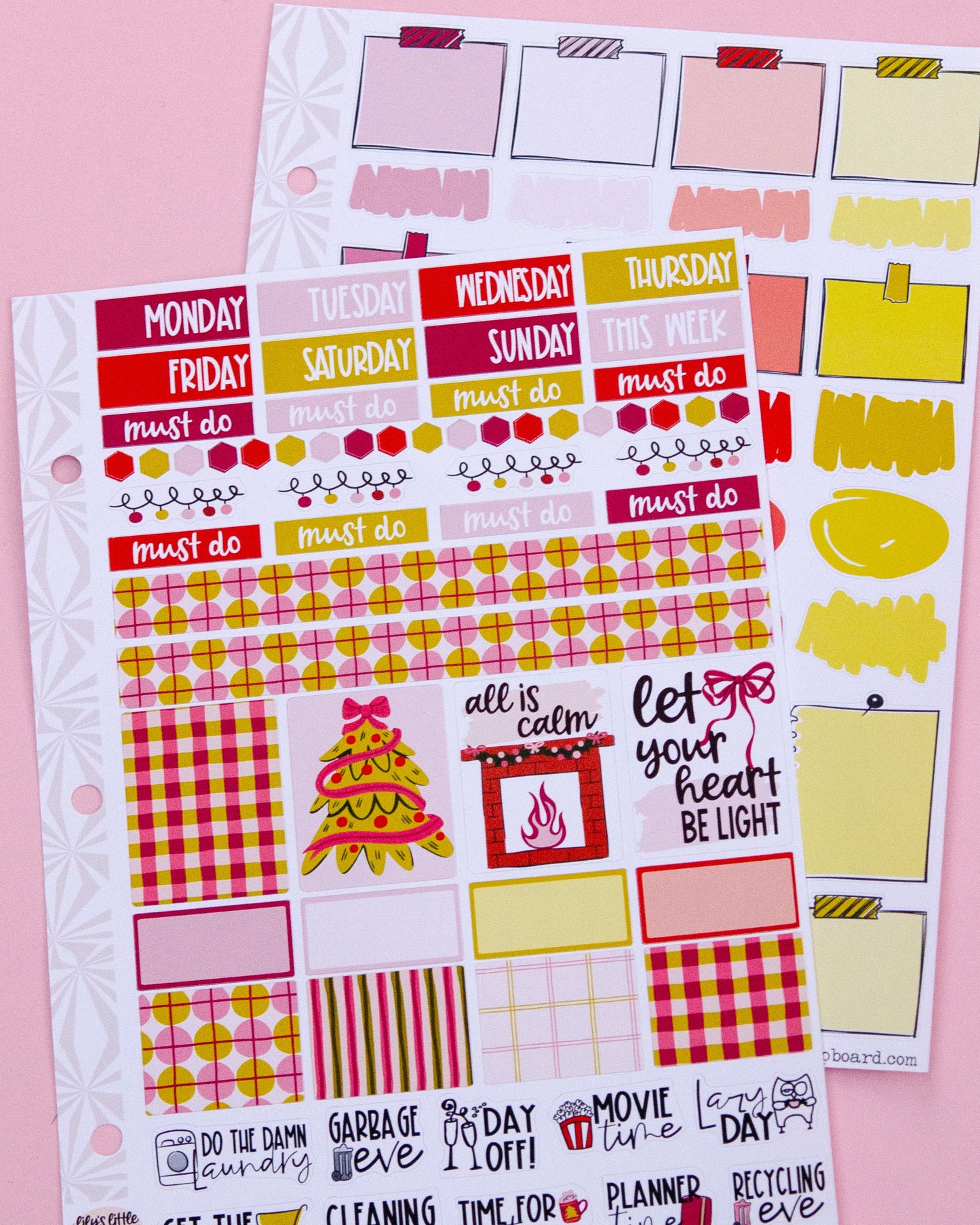 Cozy Christmas Planner Stickers: Hobonichi Cousin A5 Weekly Kit