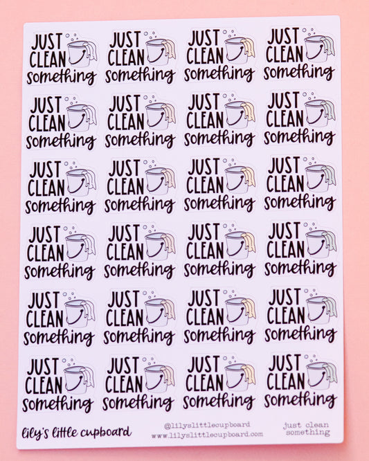 Just Clean Something Planner Stickers | Bathroom Cleaning | Organizing Planner Stickers | Cleaning Stickers | Chore Stickers