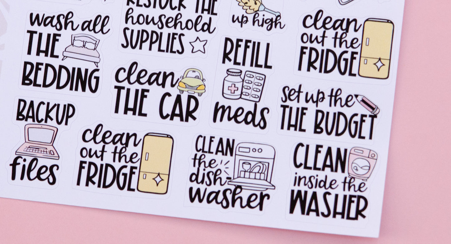 Monthly-Ish Sampler | Once a Month Tasks | Monthly Task Stickers