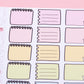 Planner Essential Boxes | Notepad Style Boxes | Half Box Planner Stickers | Planner Essentials