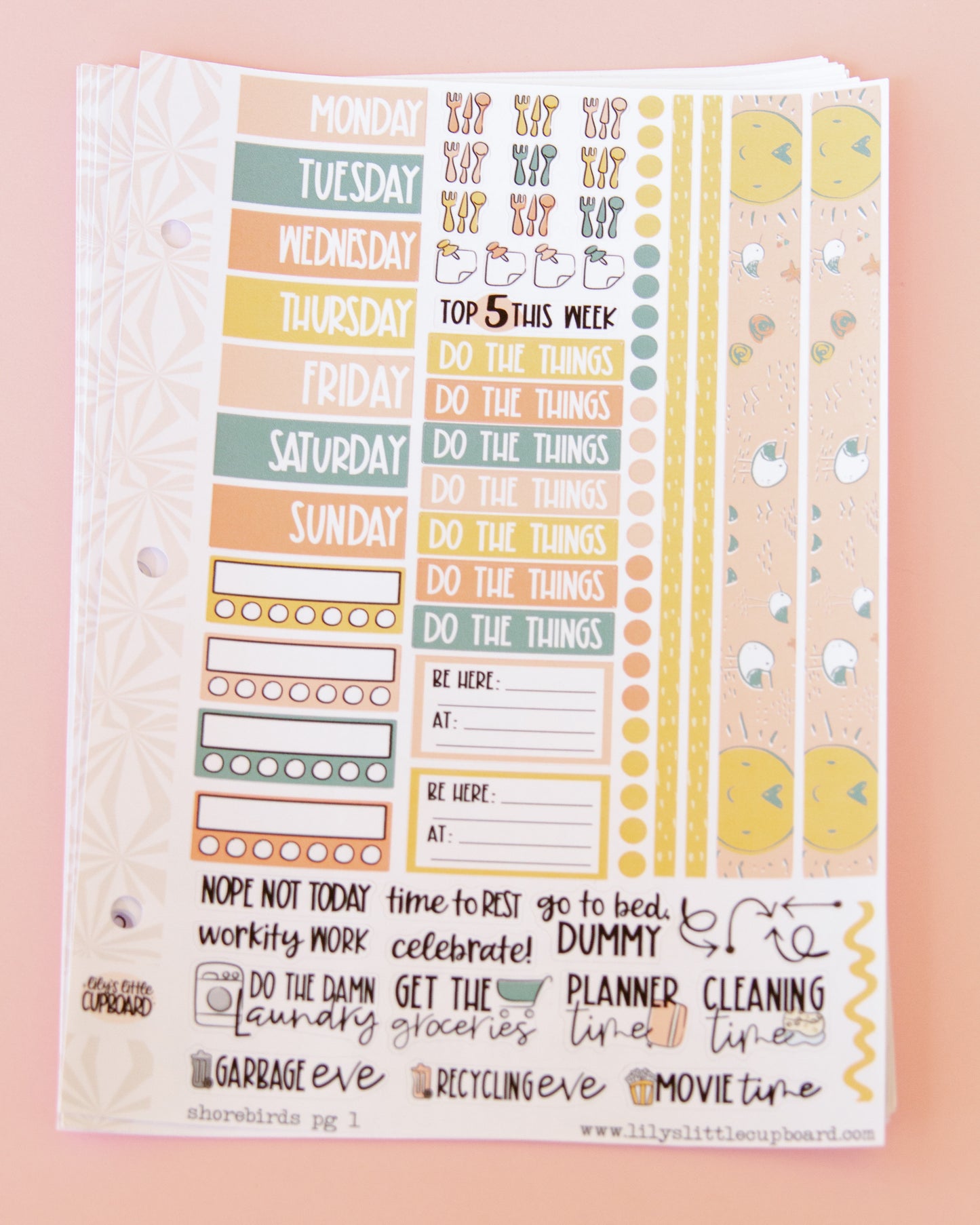 Shorebirds Weekly Vertical Standard Kit | Weekly Sticker Kit | Colorful Planner Kit | Cute Birds | Rainy Day Sticker Kit A la Carte Planner Kit (Copy)