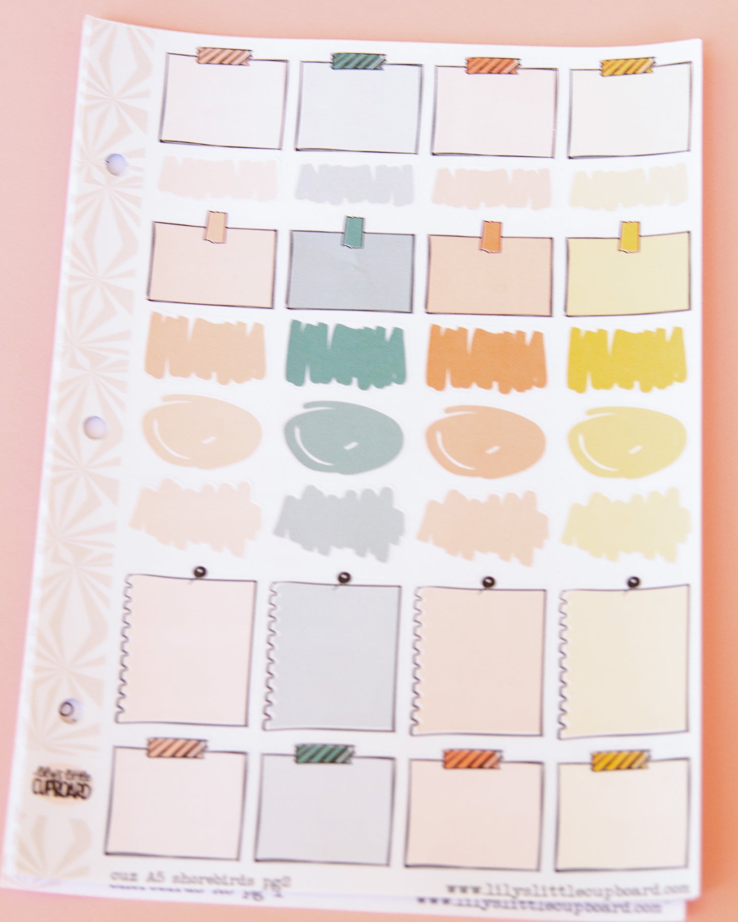 Shorebirds Hobonichi Cousin and Other A5 Weekly Sticker Kit in | Beach Sticker Kit | A5 Weekly Sticker Kit | Rainy Day Cute (Copy)