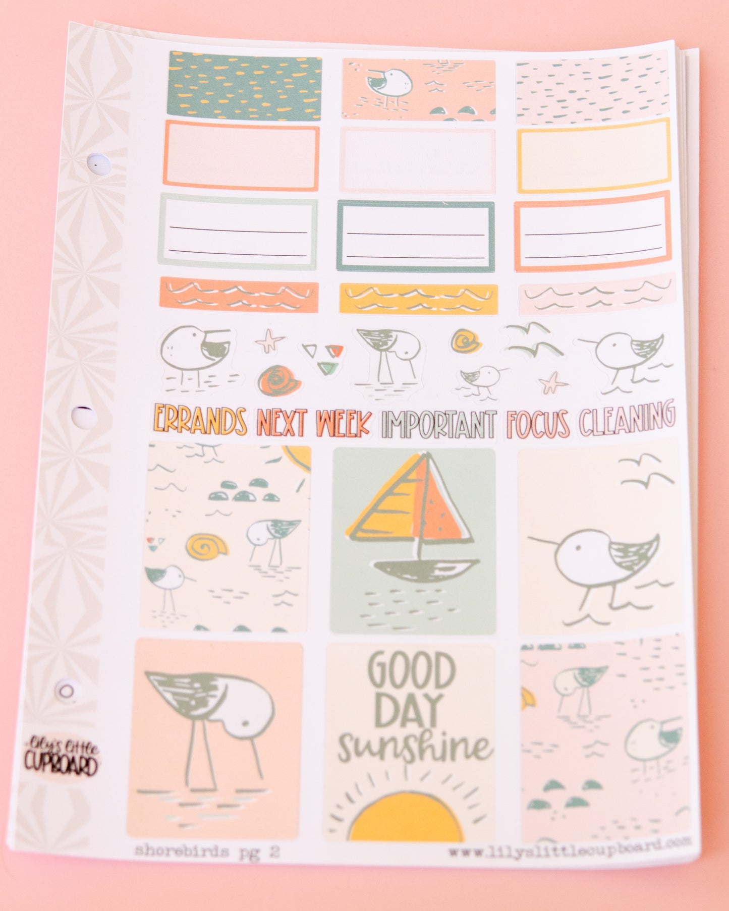Shorebirds Weekly Vertical Standard Kit | Weekly Sticker Kit | Colorful Planner Kit | Cute Birds | Rainy Day Sticker Kit A la Carte Planner Kit (Copy)