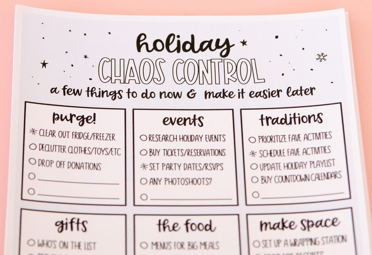 Calm the Holiday Chaos  |  Full Page Sticker | Notes Page | Full Page Notes Page Sticker | A5 Full Page Sticker | Dashboard Sticker