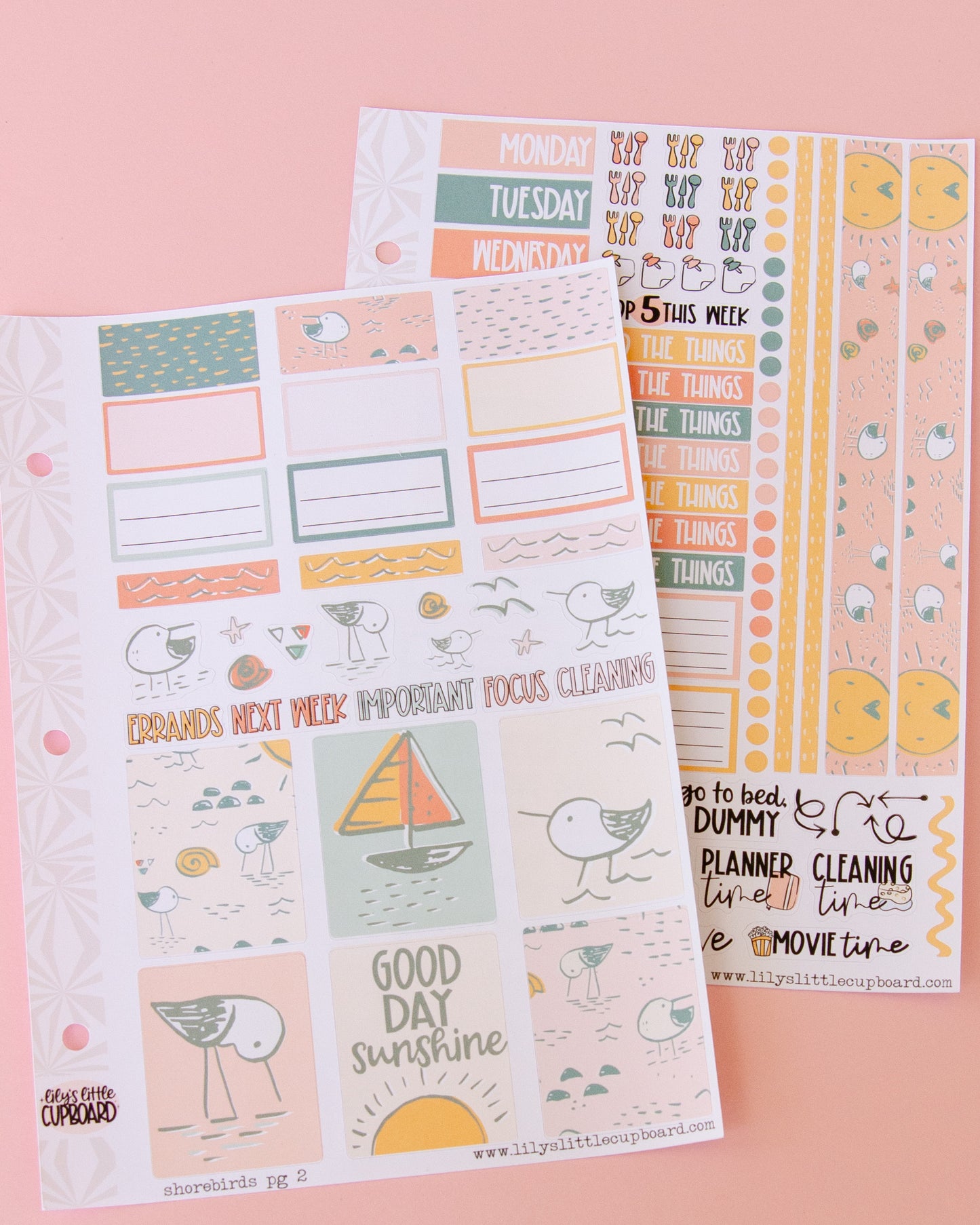 Shorebirds Weekly Vertical Standard Kit | Weekly Sticker Kit | Colorful Planner Kit | Cute Birds | Rainy Day Sticker Kit A la Carte Planner Kit (Copy)