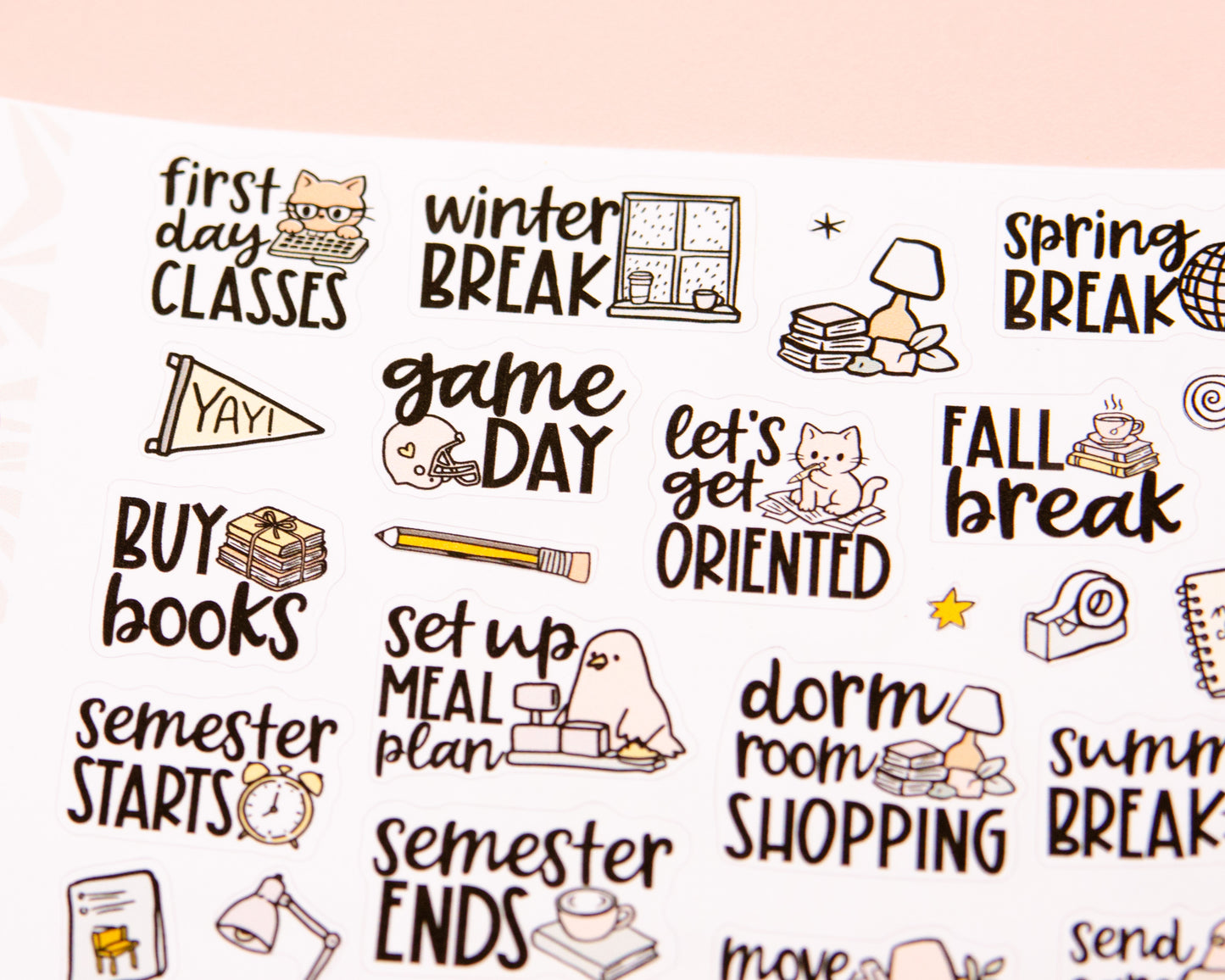 Off to College! Back to School Planner Stickers | College University Planning Script Stickers | High School Sampler Sticker | Functional School Stickers