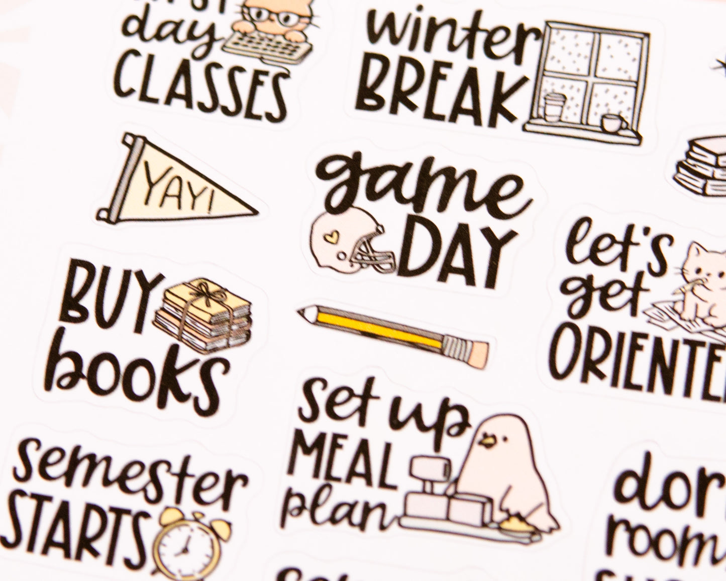 Off to College! Back to School Planner Stickers | College University Planning Script Stickers | High School Sampler Sticker | Functional School Stickers