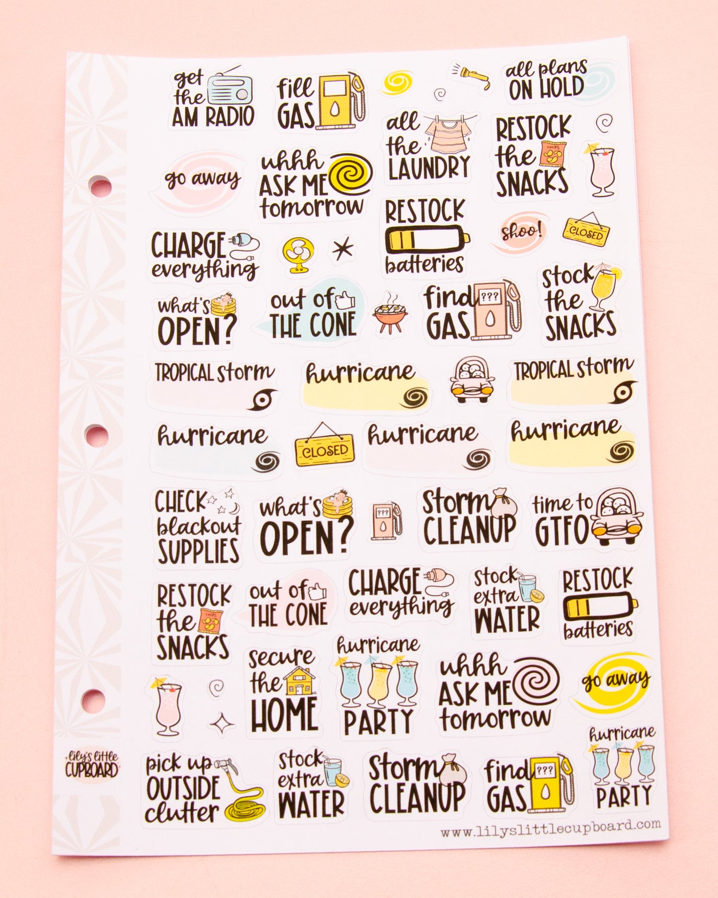 Hurricane Emergency Planning Sampler | Hurricane Planning Tasks | Prepping Task Stickers