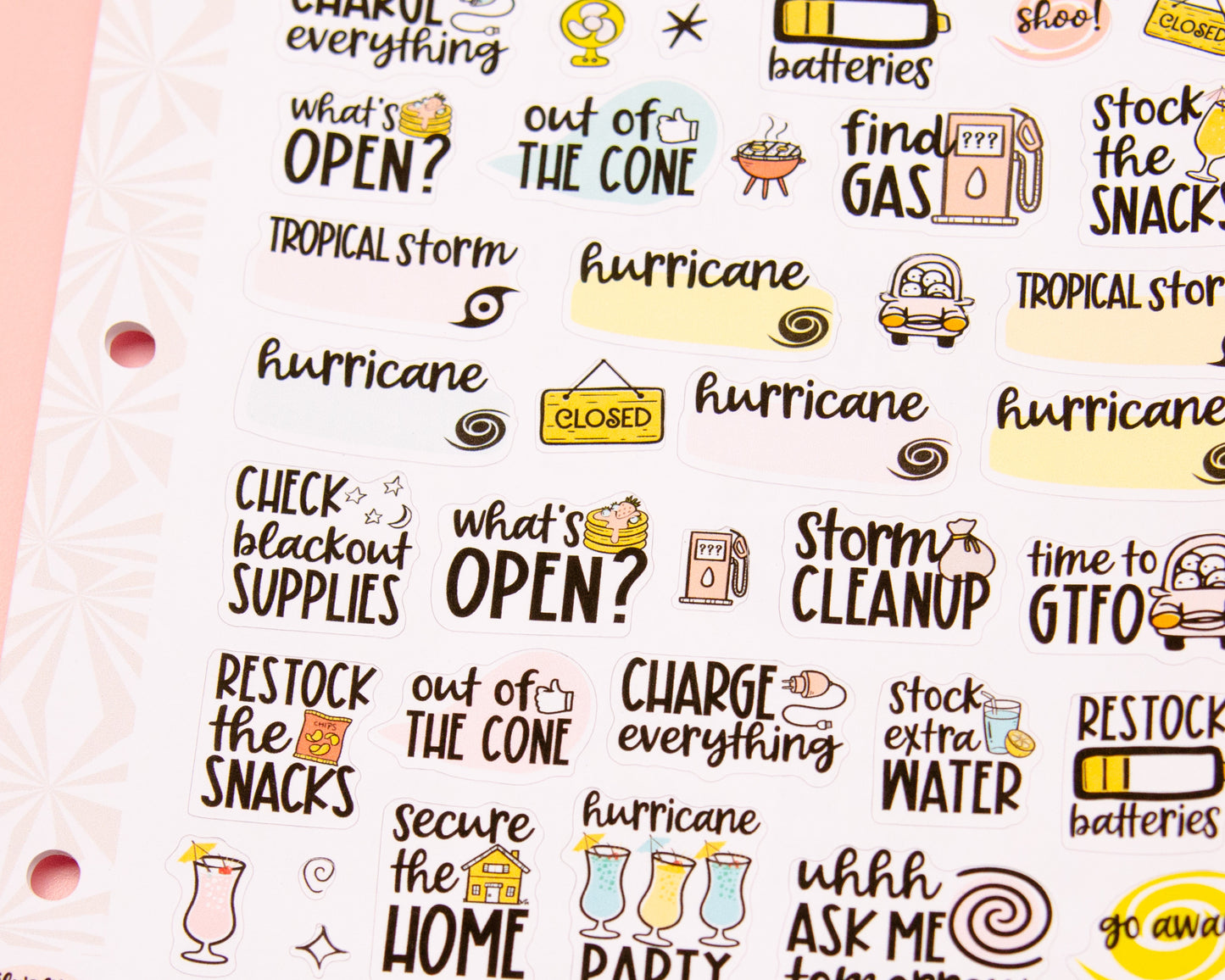 Hurricane Emergency Planning Sampler | Hurricane Planning Tasks | Prepping Task Stickers