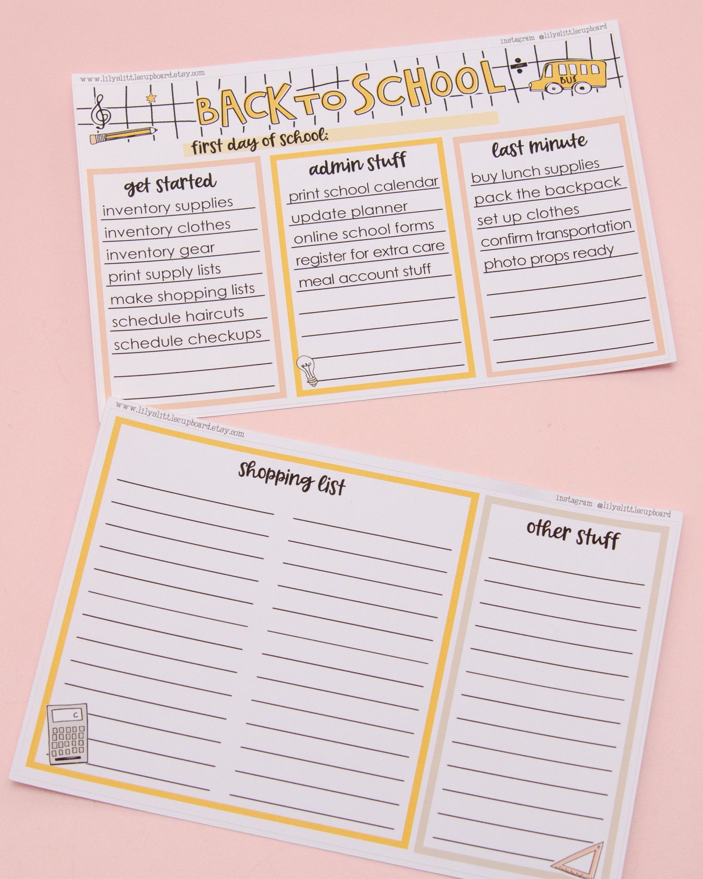 Back to School Preparing Full Page Sticker | Notes Page | Junk Journal | Memory Keeping | Full Page Notes Page Sticker | A5 Full Page Sticker | Dashboard Sticker