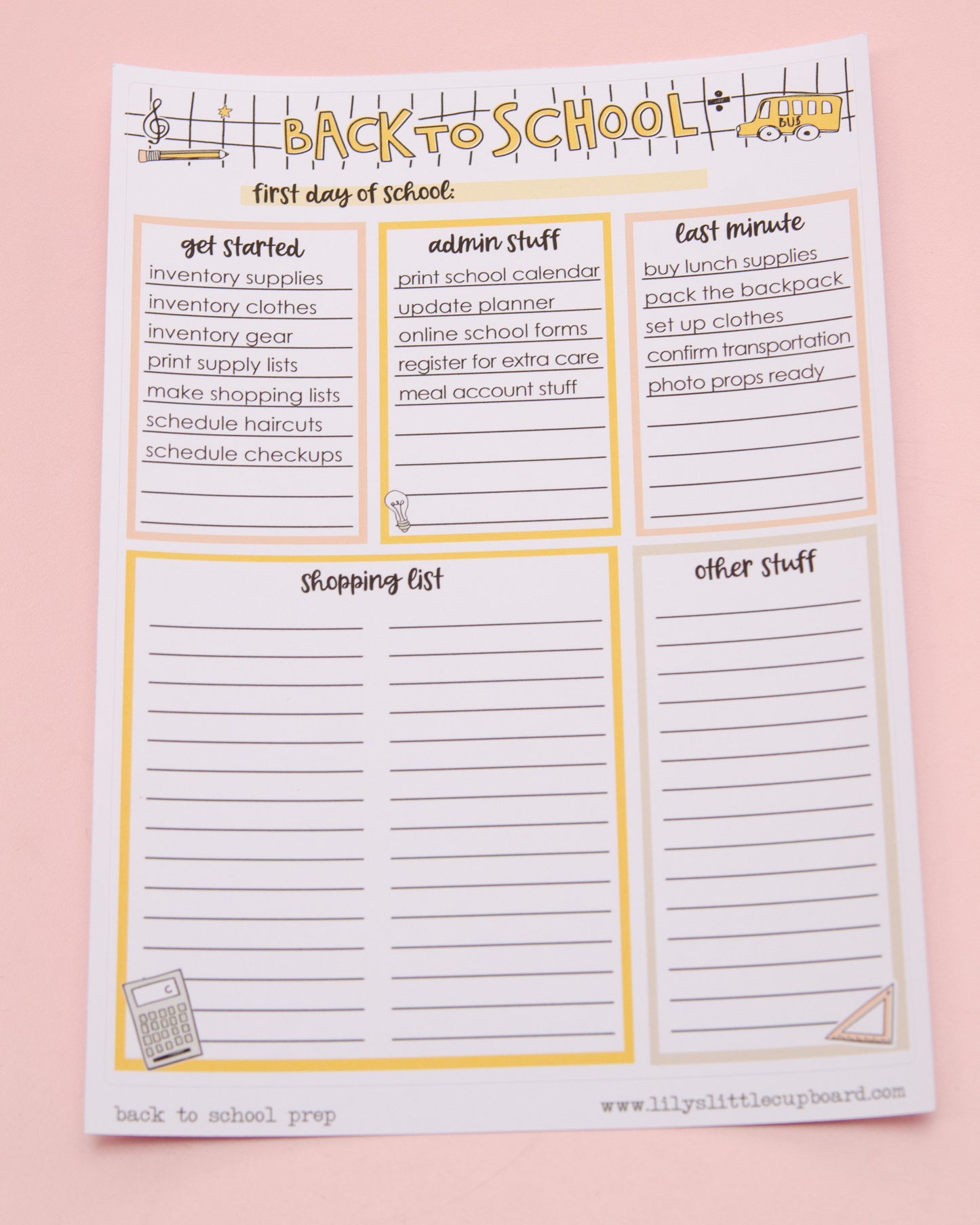 Back to School Preparing Full Page Sticker | Notes Page | Junk Journal | Memory Keeping | Full Page Notes Page Sticker | A5 Full Page Sticker | Dashboard Sticker