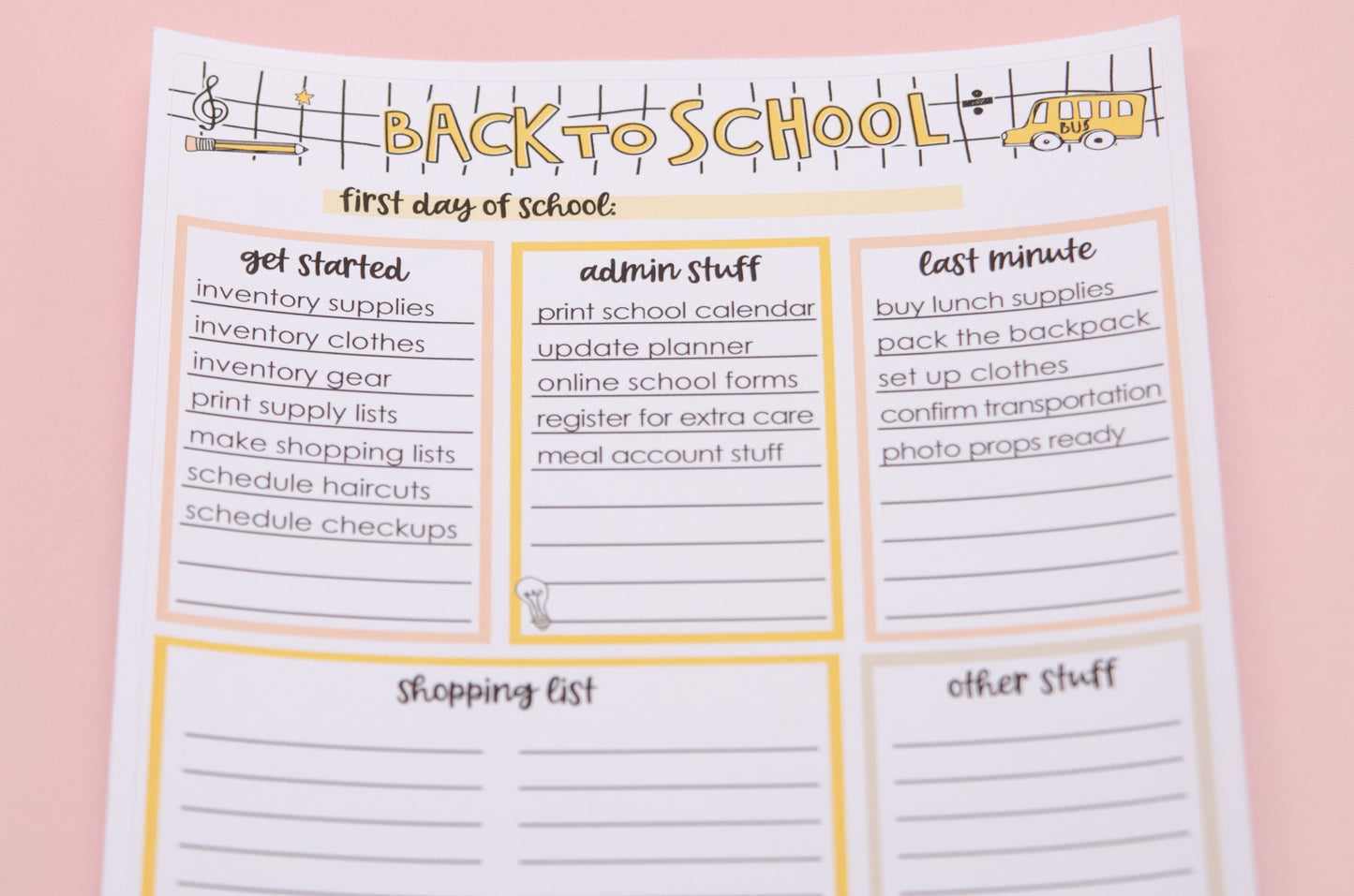 Back to School Preparing Full Page Sticker | Notes Page | Junk Journal | Memory Keeping | Full Page Notes Page Sticker | A5 Full Page Sticker | Dashboard Sticker