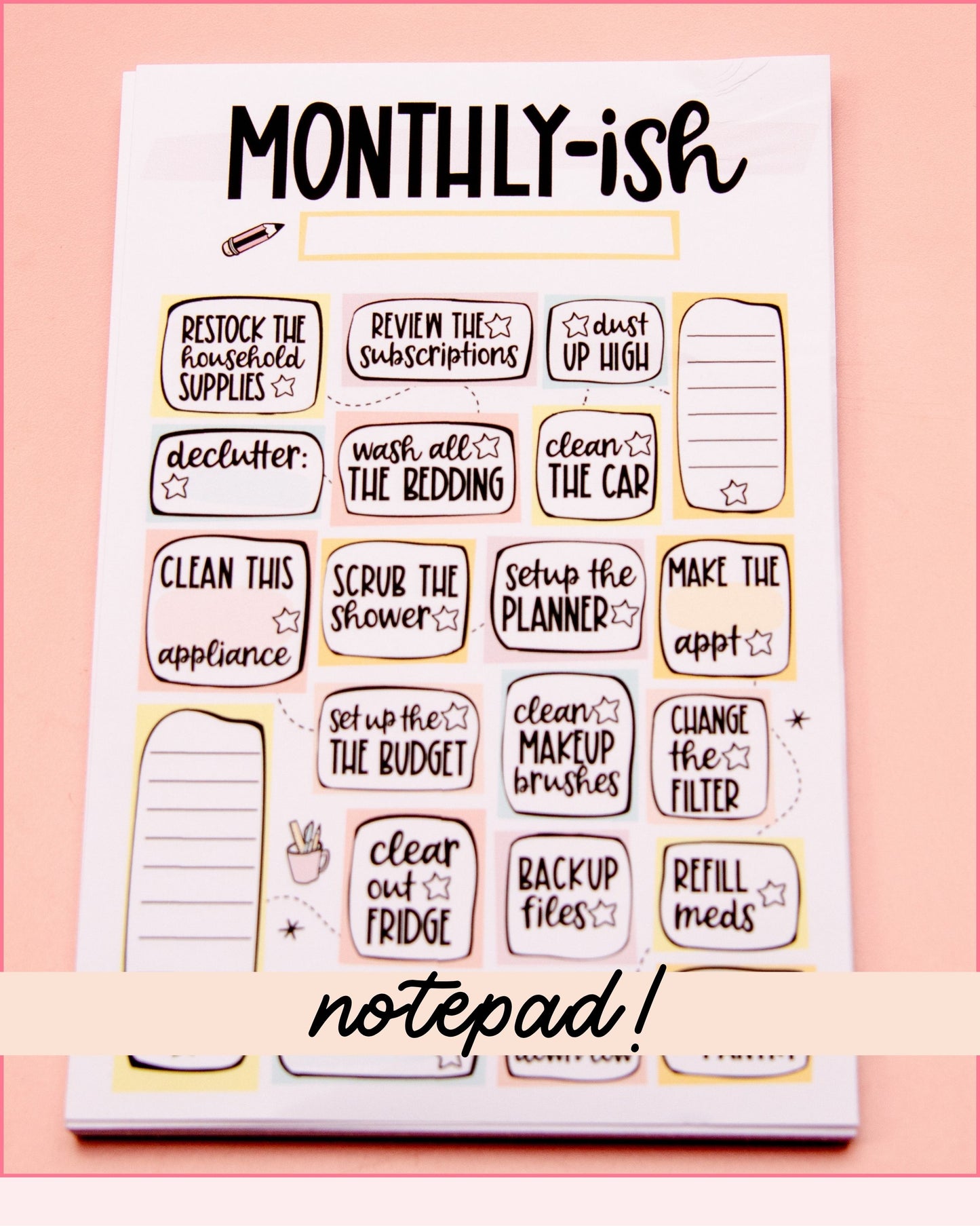 Notepad Version! Monthly-Ish! Task List Monthly Wrap-up | Monthly Task Management Deskpad Kate Leigh