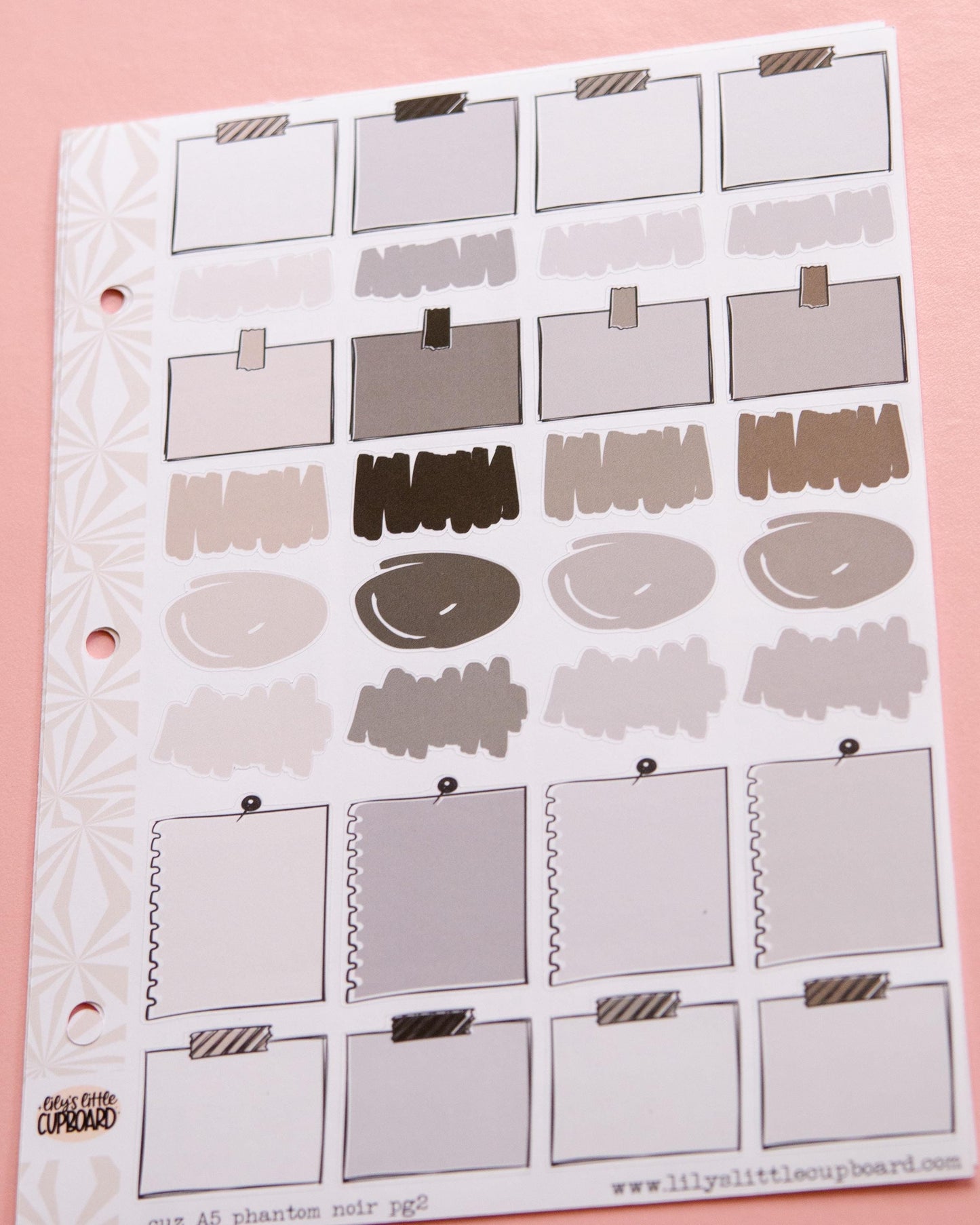 Phantom Noir Halloween Planner Stickers: Hobonichi Cousin A5 Weekly Kit