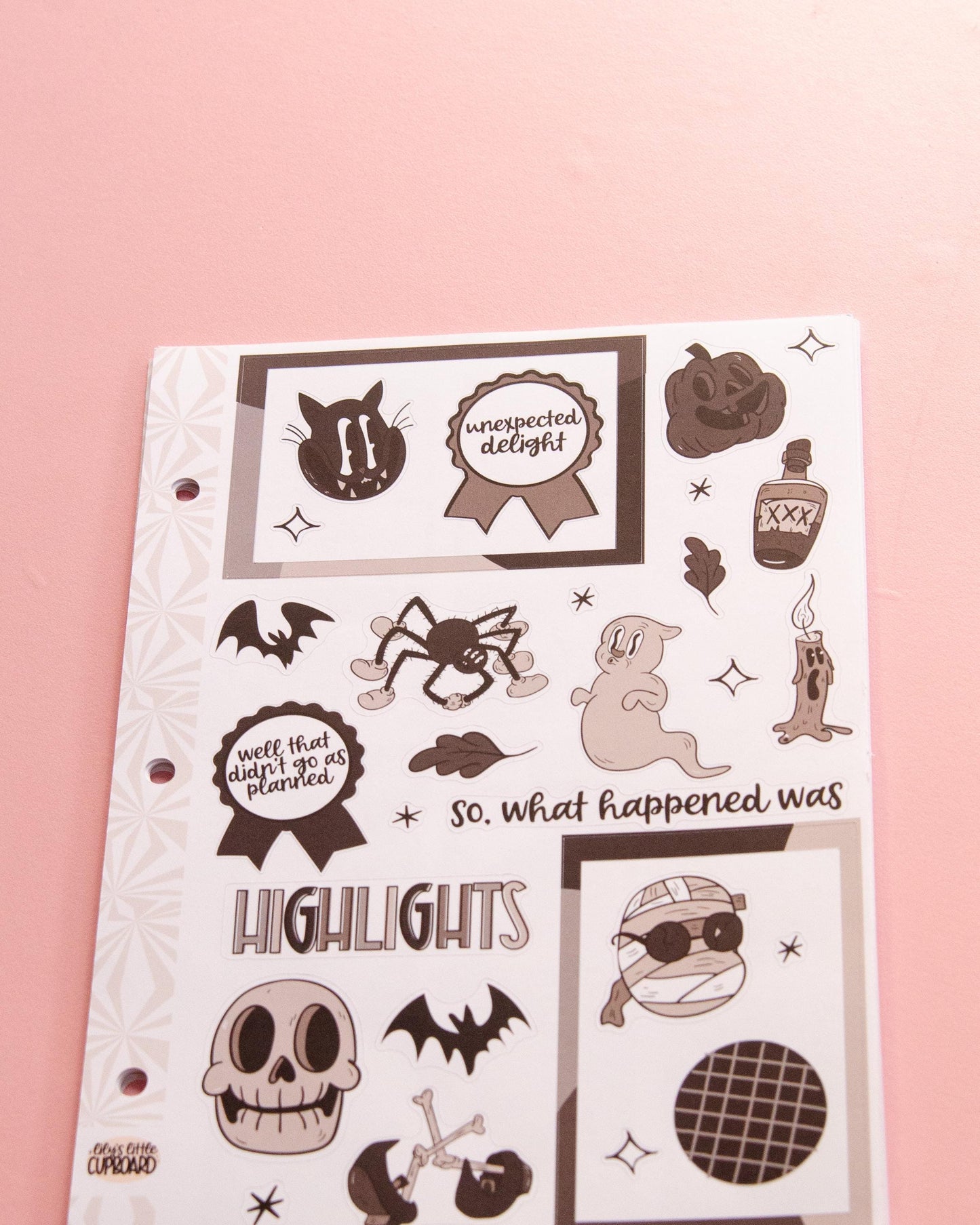 Phantom Noir Halloween Journaling Sticker Kit: Jumbo Planner Stickers