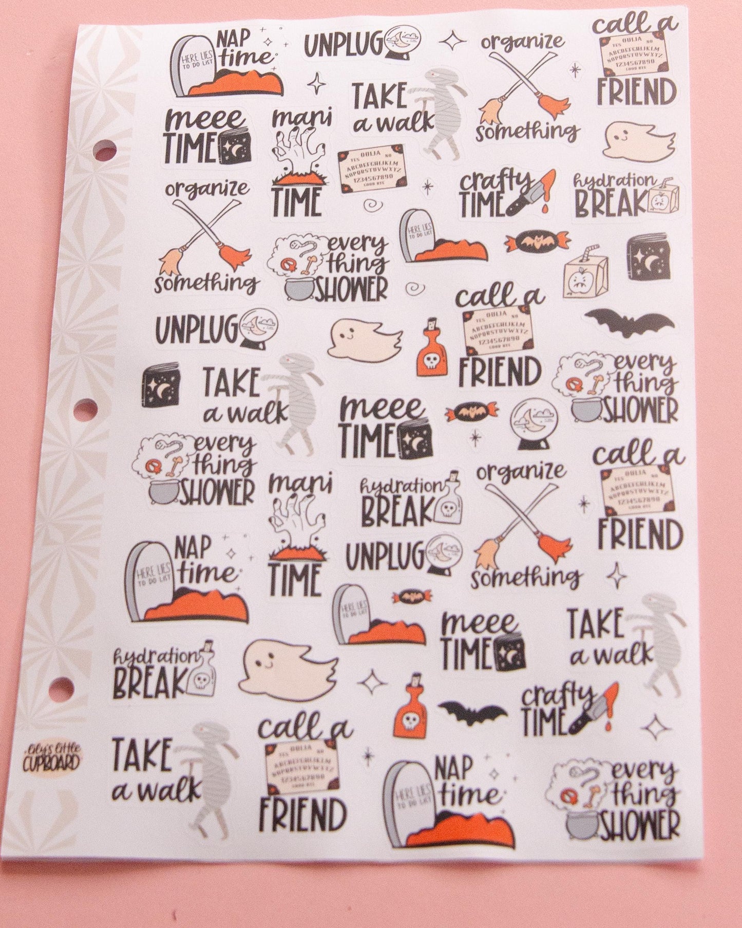 Spooky Self Care Planner Stickers: Halloween Functional Stickers