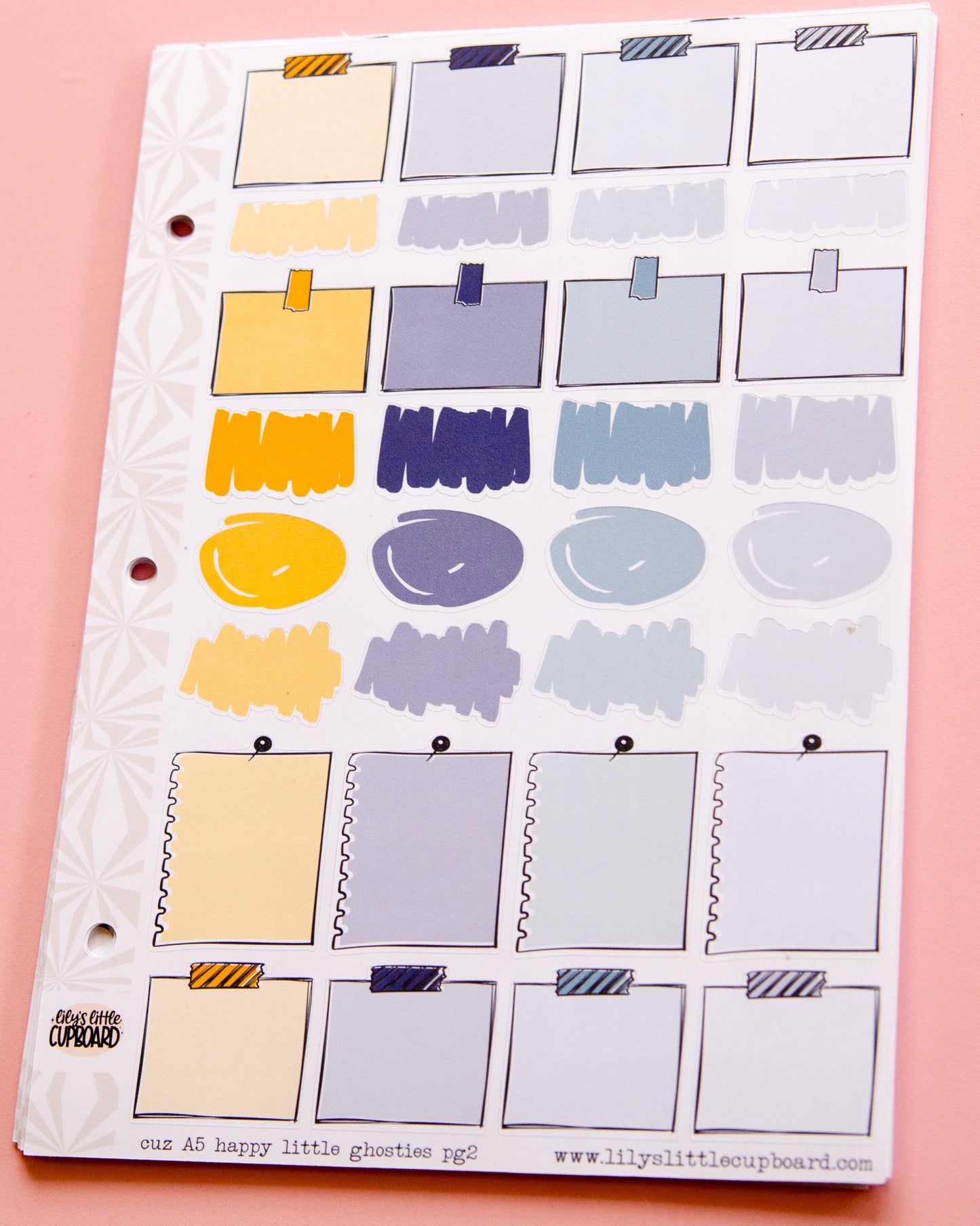 Happy Little Ghosties Halloween Planner Stickers: Hobonichi Cousin A5 Weekly Kit