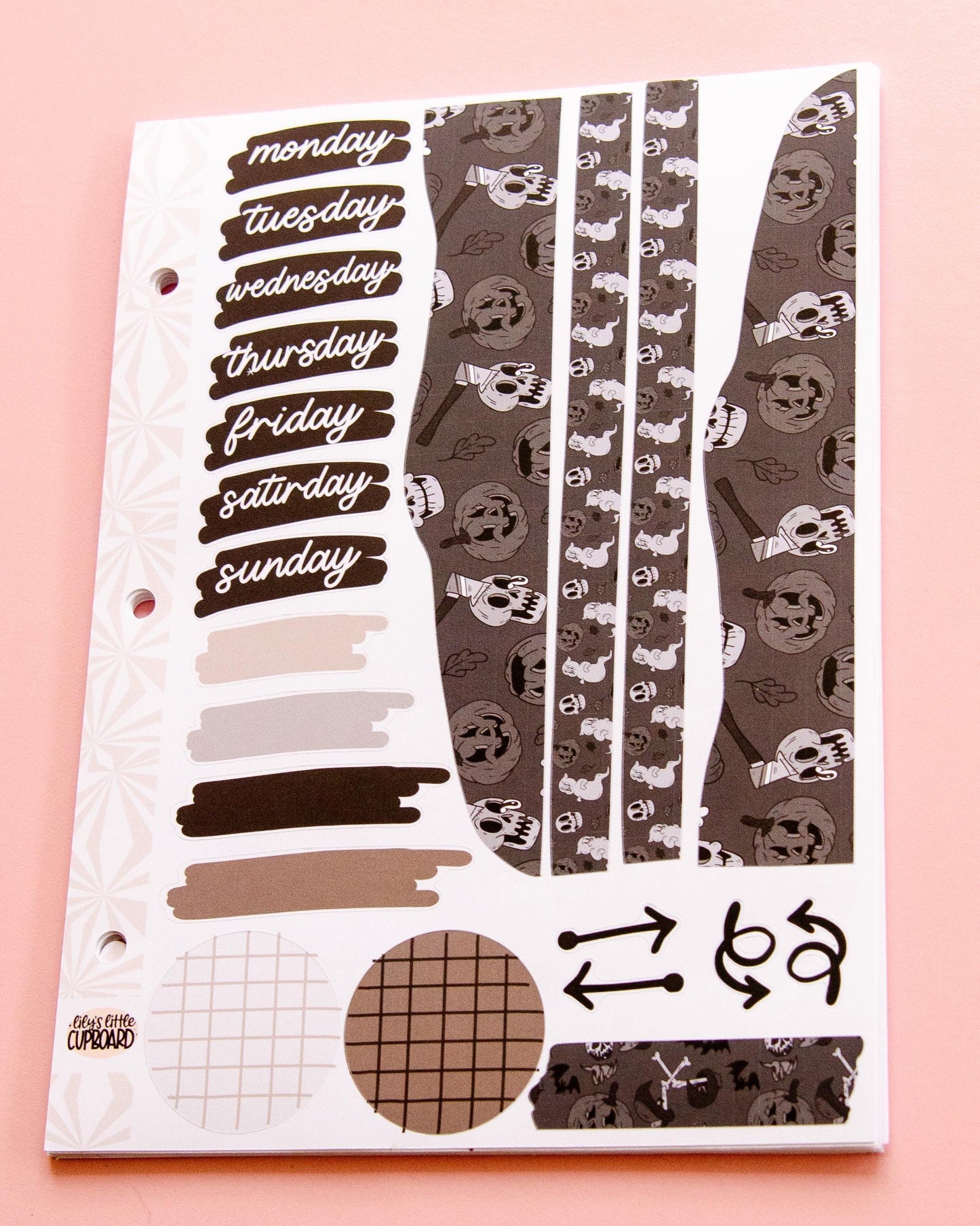 Phantom Noir Halloween Journaling Sticker Kit: Jumbo Planner Stickers
