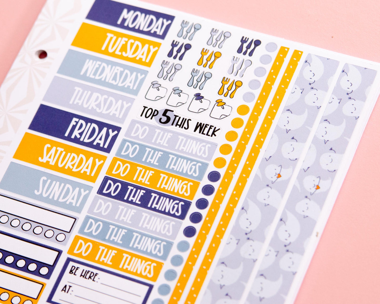 Happy Little Ghosties Halloween Planner Stickers: Vertical Weekly Kit