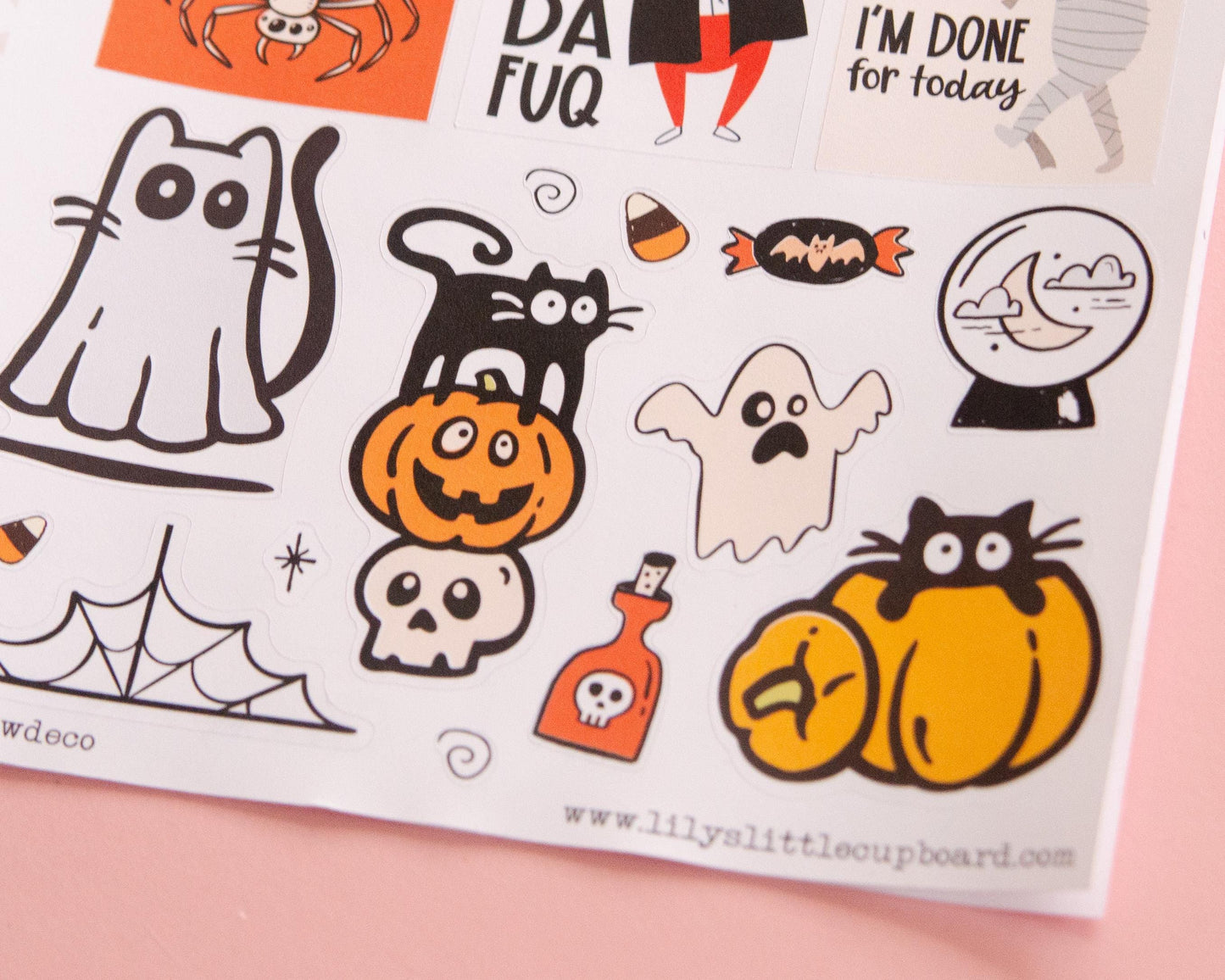 Halloween Spooky Jumbo Deco Planner Stickers | Junk Journaling Stickers