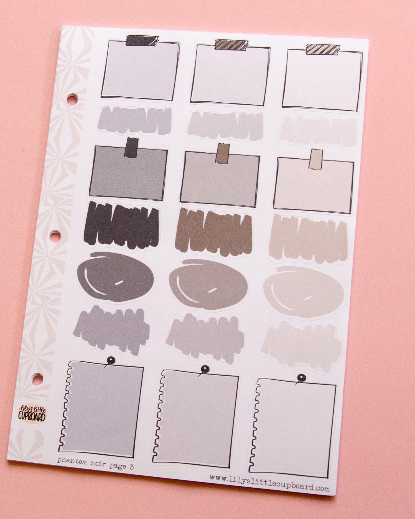 Phantom Noir Halloween Planner Stickers: Vertical Weekly Kit