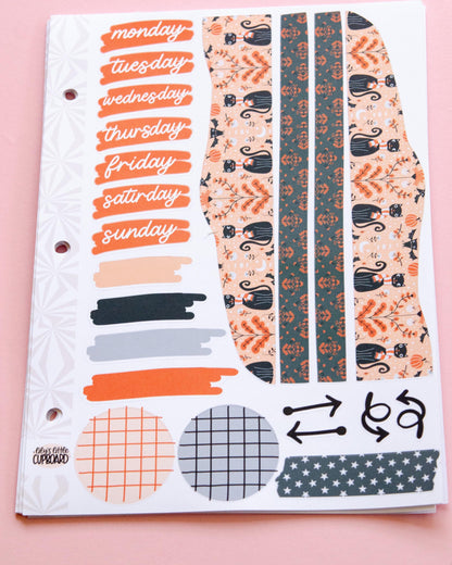 Bat Kitty Halloween Journaling Sticker Kit: Jumbo Planner Stickers